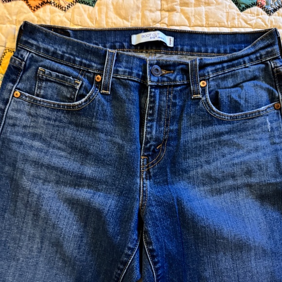 Women's Levis 515 Boot Cut Jeans Blue Mid Rise Dark Wash Cotton Blend Size 6 - Picture 6 of 14